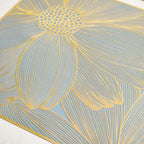 Chic Flower Rectangle Table Mat Set Of 6 Gold Blue