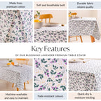 Blooming Lavender Premium Table Cover For 6 Seater 154 x 208cm