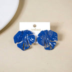 Blue Abstract Foliage Studs