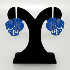 Blue Abstract Foliage Studs