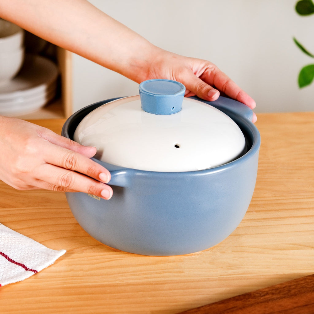 KindlePot Stovetop Ceramic Cookware Blue White 2300ml