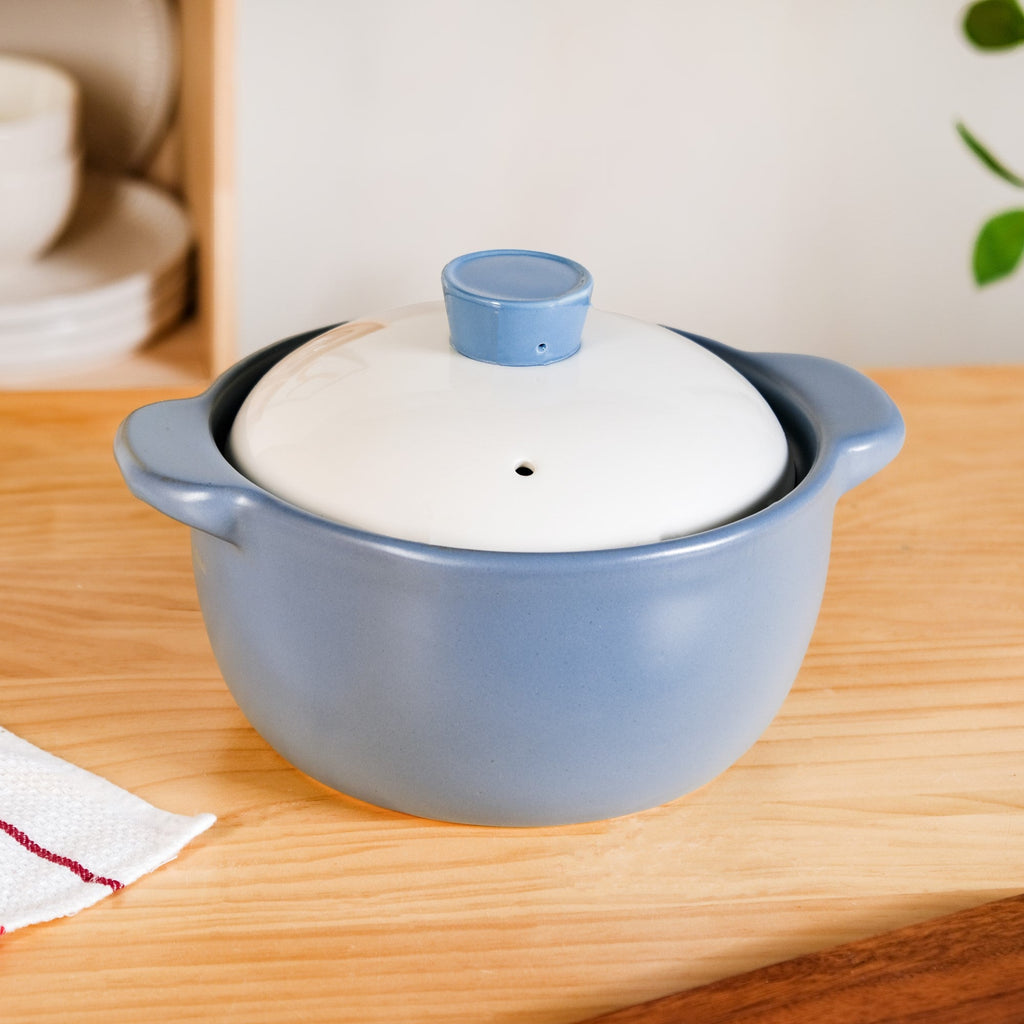 KindlePot Stovetop Ceramic Cookware Blue White 2300ml