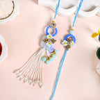 Bloom Bond Rakhi Lumba Set In Blue