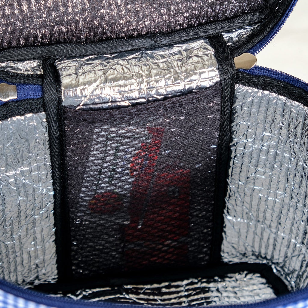 Blue Gingham Insulated Lunch Bag