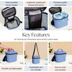 Blue Gingham Insulated Lunch Bag