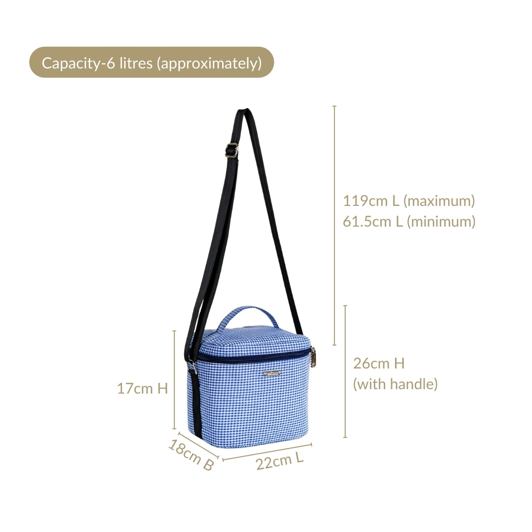 Blue Gingham Insulated Lunch Bag