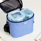 Blue Gingham Insulated Lunch Bag
