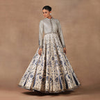 Blue - Ivory Anarkali Set | MURAQQA