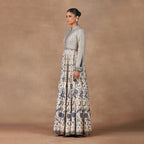 Blue - Ivory Anarkali Set | MURAQQA