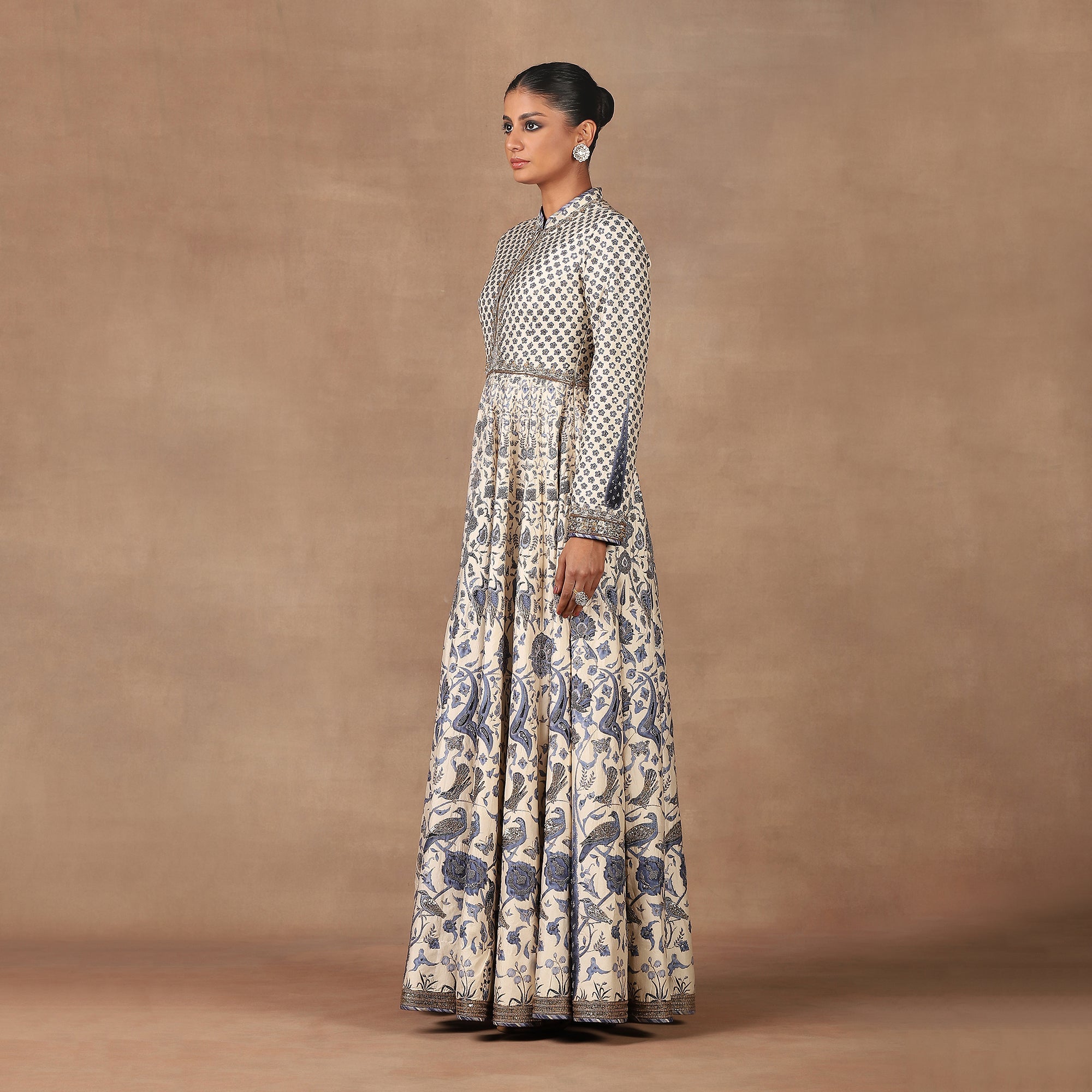 Blue - Ivory Anarkali Set | MURAQQA