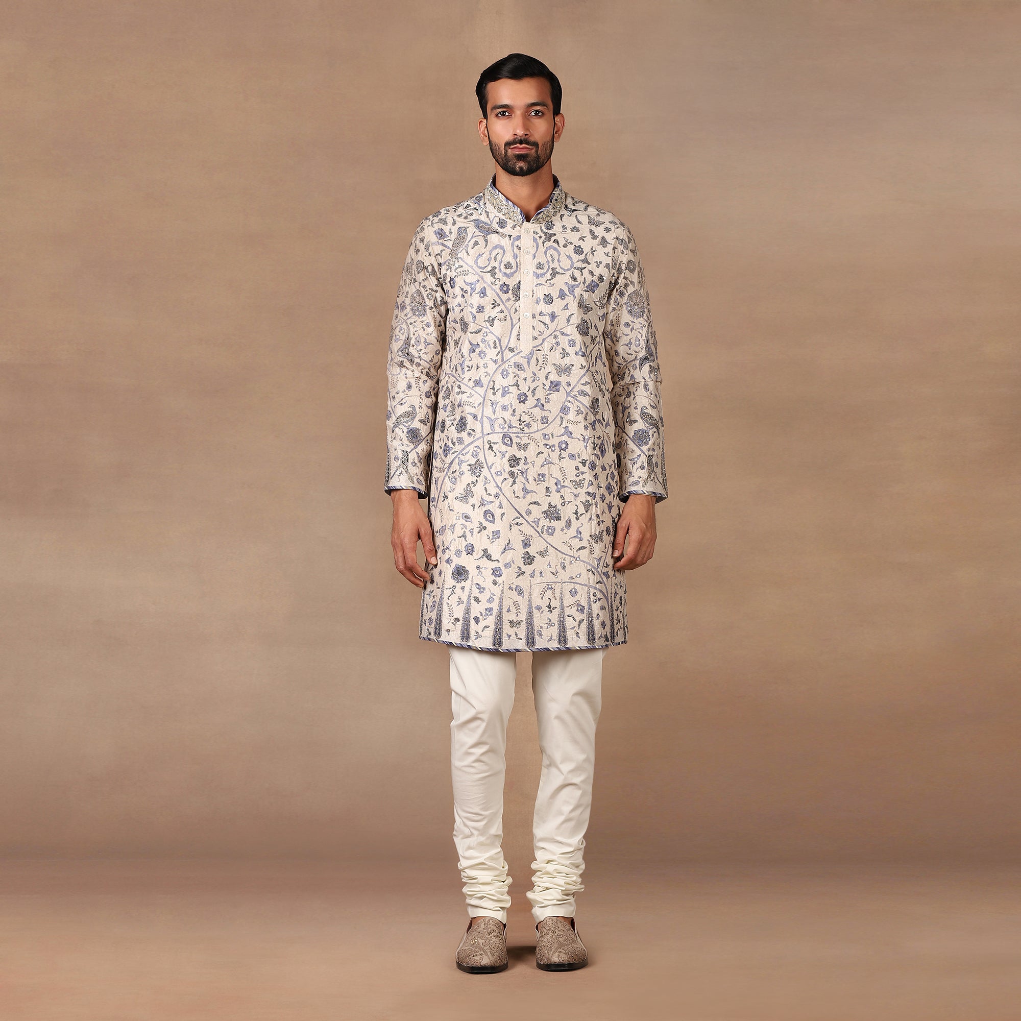 Blue - Ivory Kurta Set | MURAQQA