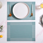 Blue Reversible Dining Table Mats Set Of 6