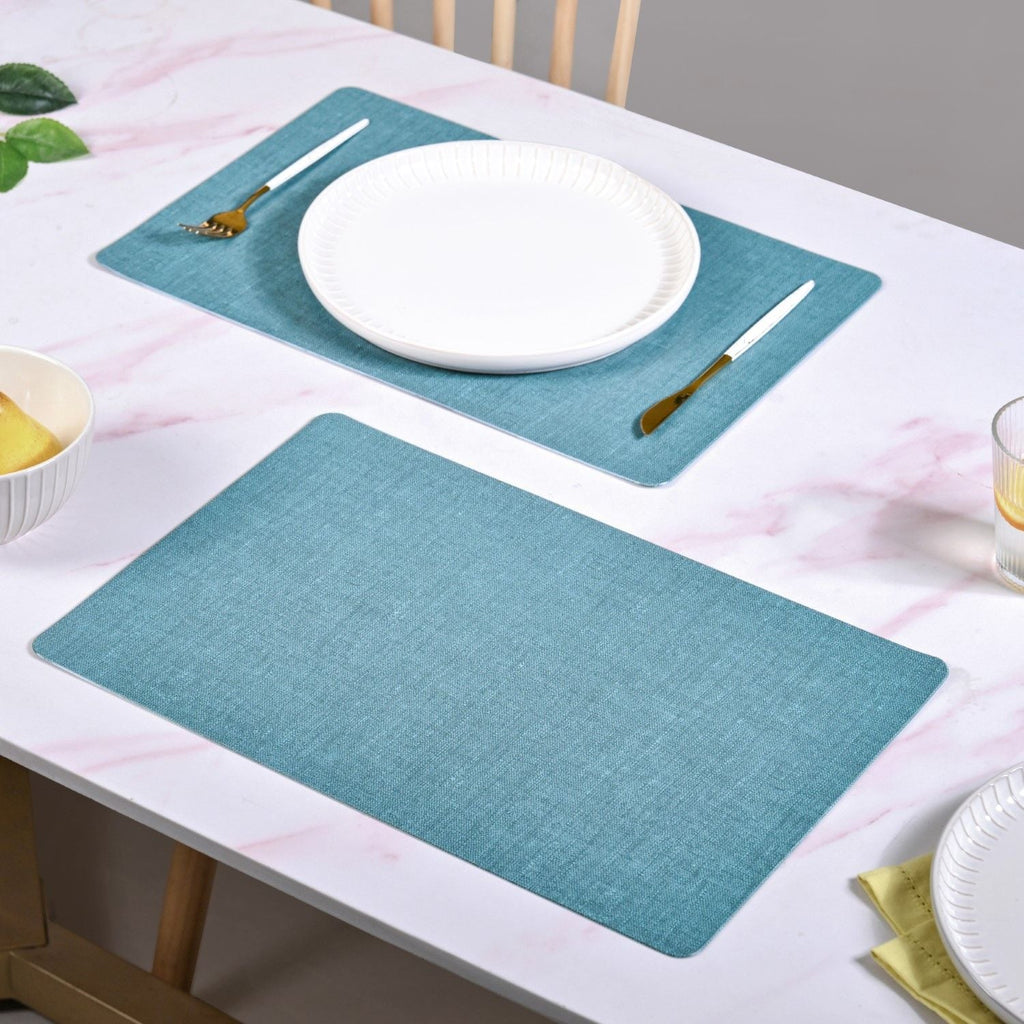 Rectangle Blue Dinner Table Mat Set Of 6