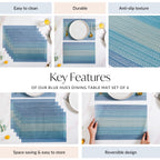 Blue Hues Dining Table Mat Set Of 6