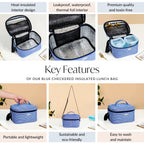 Blue Checkered Insulated Lunch Bag