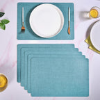 Rectangle Blue Dinner Table Mat Set Of 6