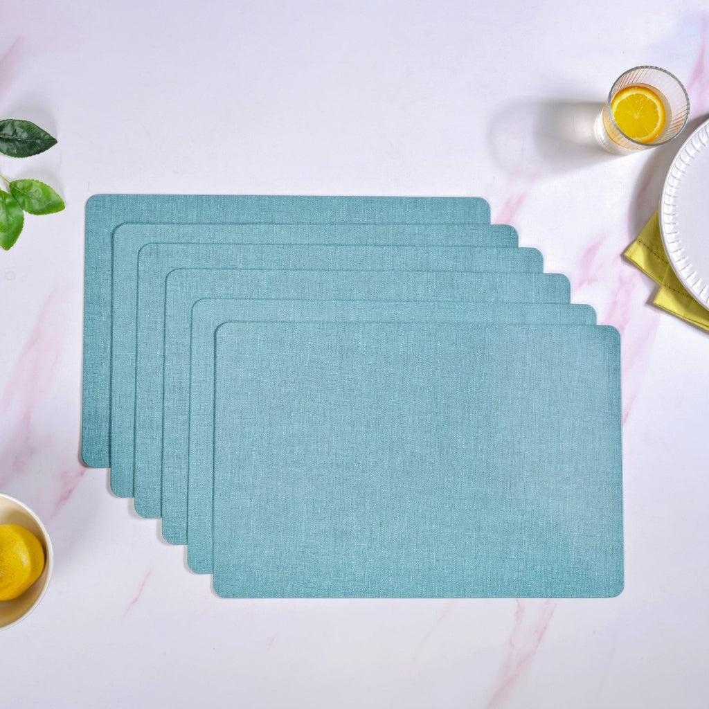 Rectangle Blue Dinner Table Mat Set Of 6
