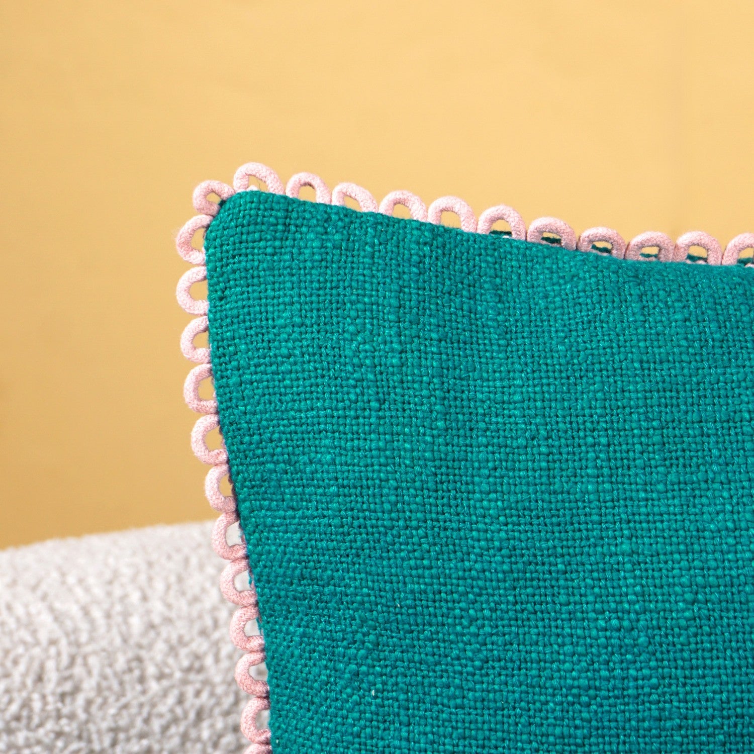 Bluebell Blush Cushion Covers With Looped Edging Set Of 2