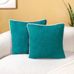 Bluebell Blush Cushion Covers With Looped Edging Set Of 2