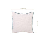 Blueline Lace Cotton Sofa With Looped Edging Set Cushion Cover Set Of 2