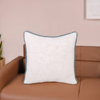 Blueline Lace Cotton Sofa With Looped Edging Set Cushion Cover Set Of 2