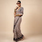 Blush Nugrey Printed Saree Set | PANJ