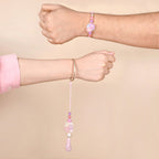 Blush Pink Floral Rakhi Lumba Set