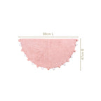 Blush Pink Pom Pom Pure Cotton Anti Slip Floor Mat 88x47cm