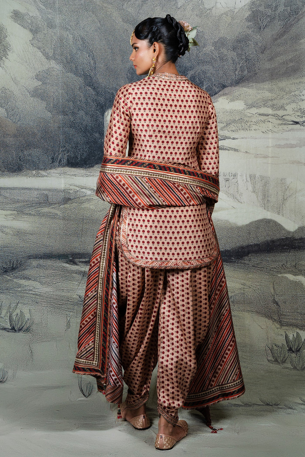 Blush Pink - Red Tunic Set | BARODA