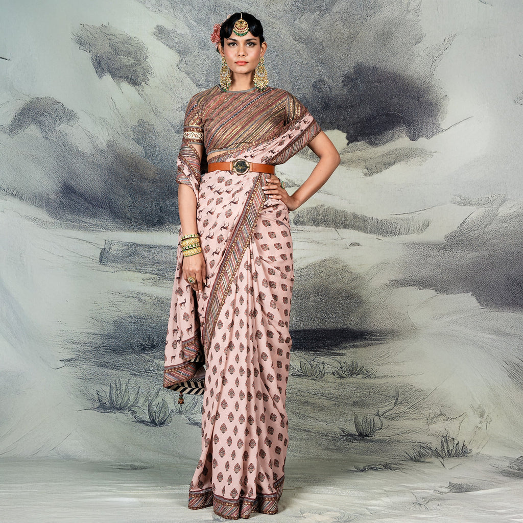 Blush Pink Saree Set | CHAR