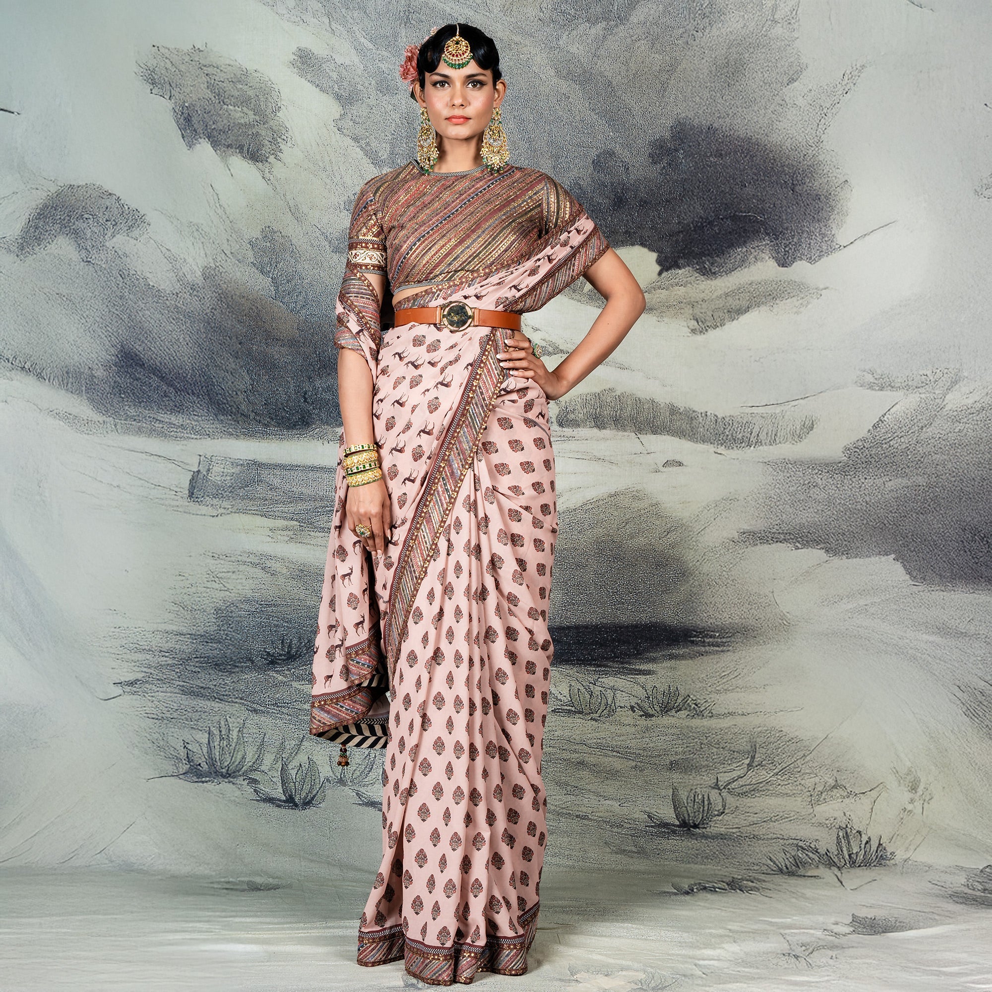 Blush Pink Saree Set | CHAR