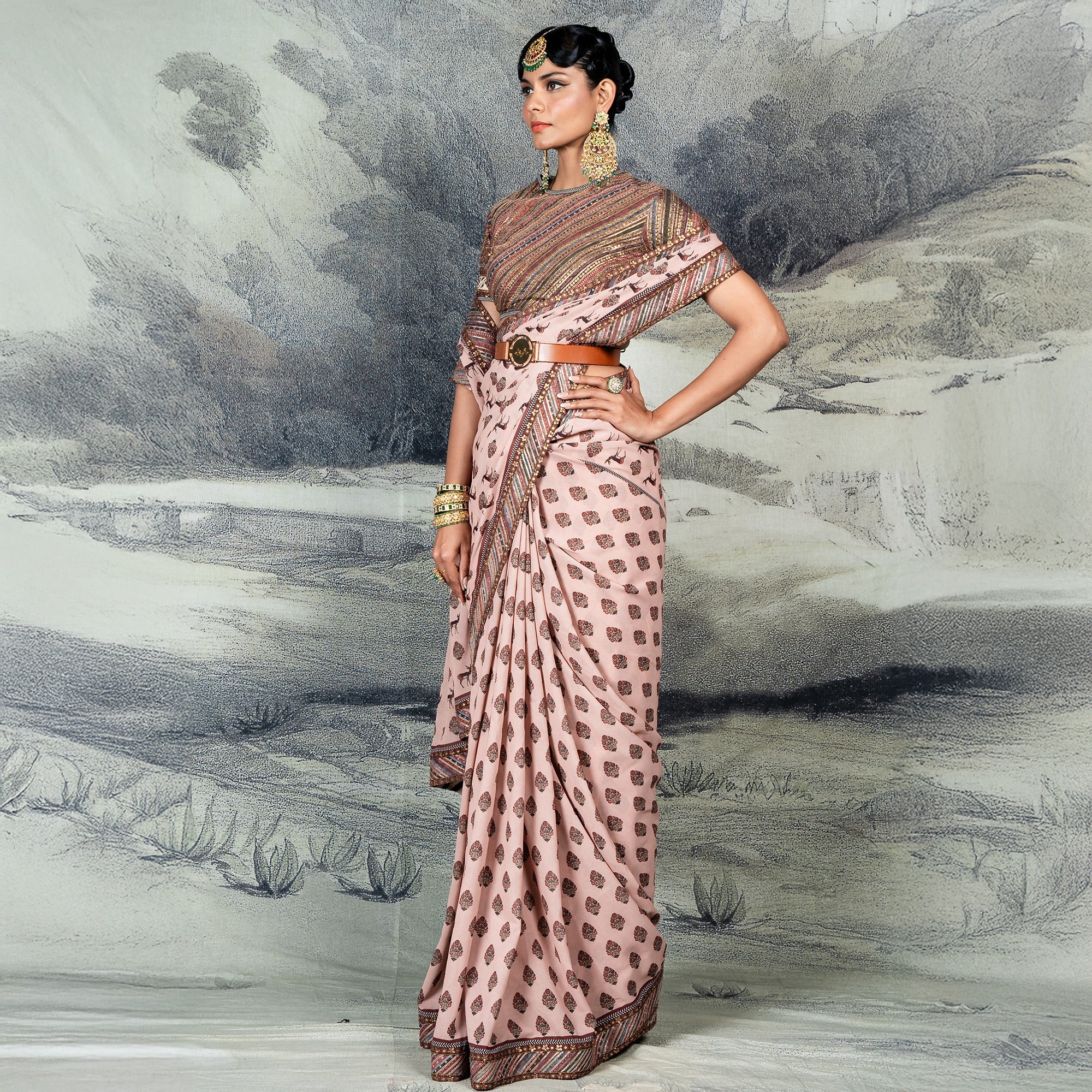 Blush Pink Saree Set | CHAR