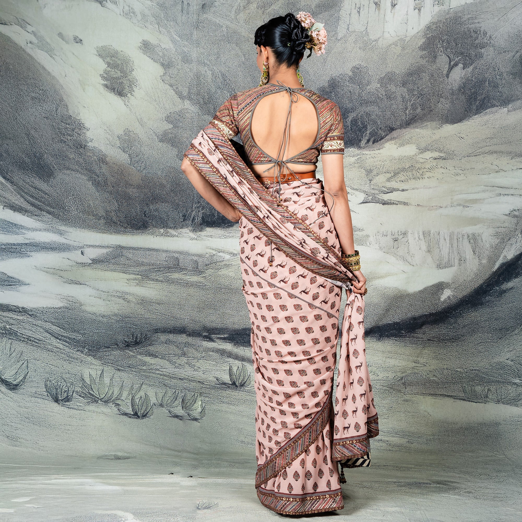 Blush Pink Saree Set | CHAR