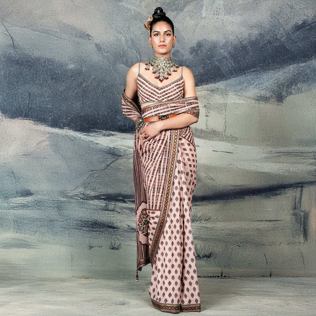 Blush Pink Saree Set | CHAR