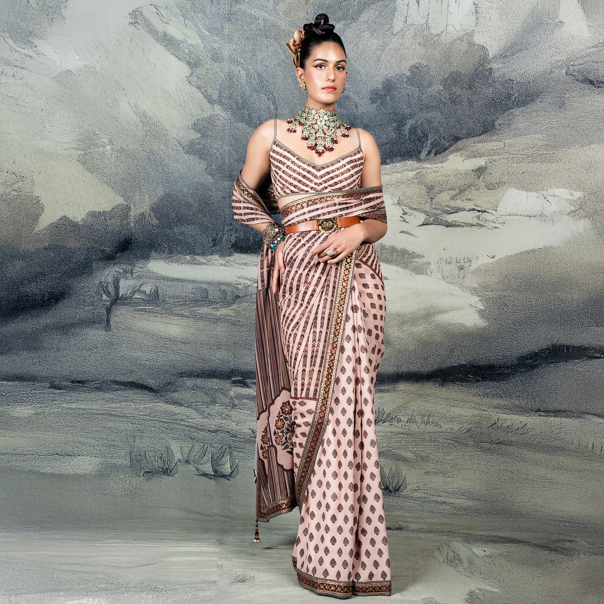 Blush Pink Saree Set | CHAR