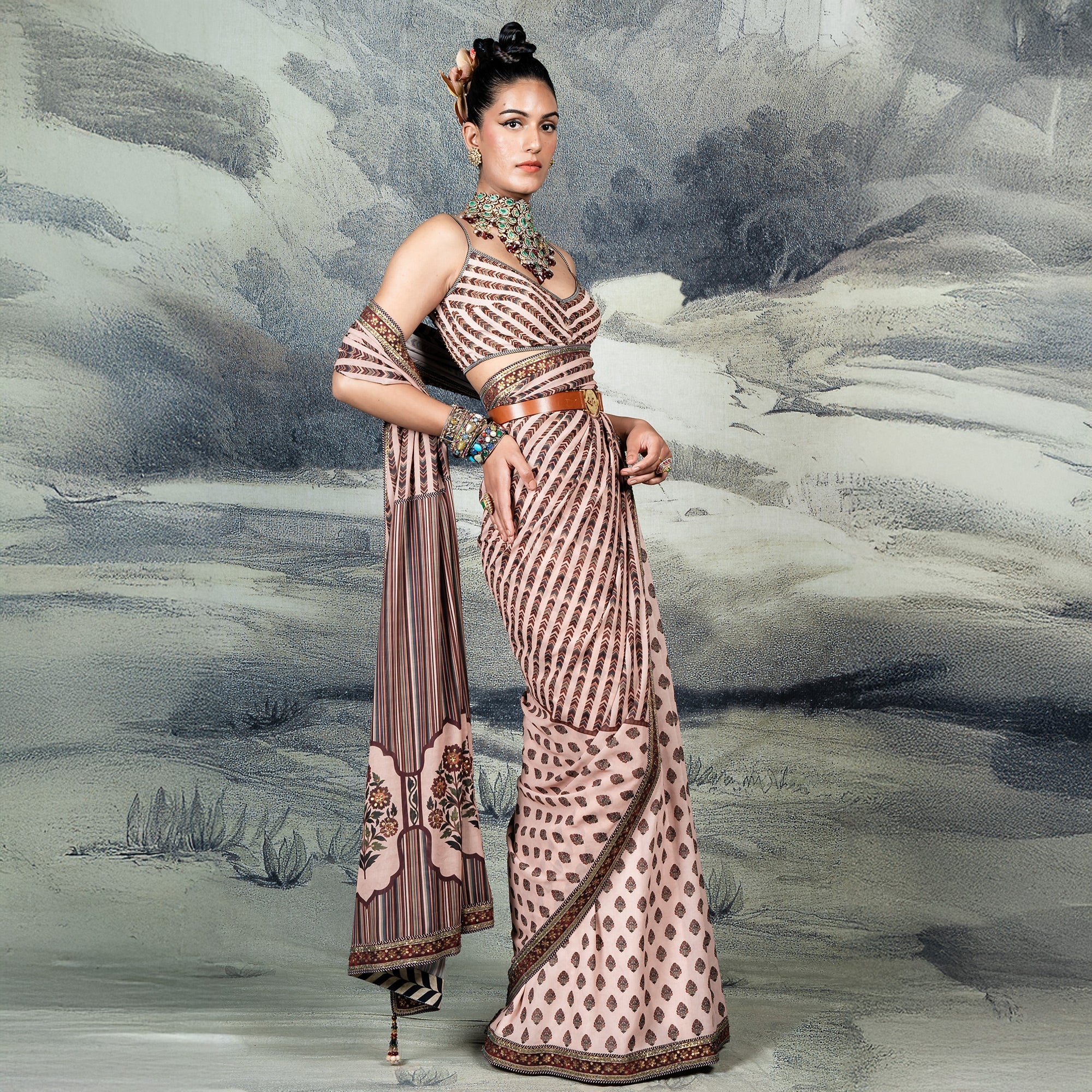 Blush Pink Saree Set | CHAR