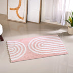 Blush Pink Anti Slip Tufted Cotton Floor Mat 82x52cm
