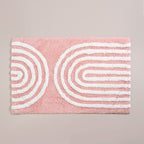 Blush Pink Anti Slip Tufted Cotton Floor Mat 82x52cm