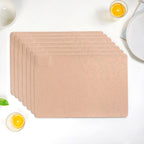 Blush Peach Embossed Table Mat Set Of 6
