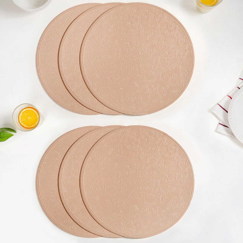 Blush Peach Round Table Mat Set Of 6