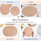 Blush Peach Round Table Mat Set Of 6