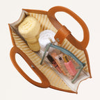 Rattan Tan Basket Tote Bag