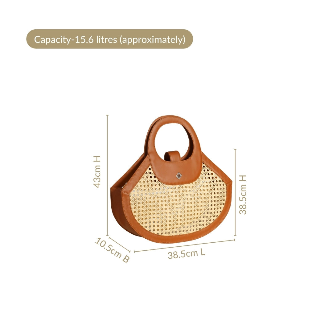 Rattan Tan Basket Tote Bag