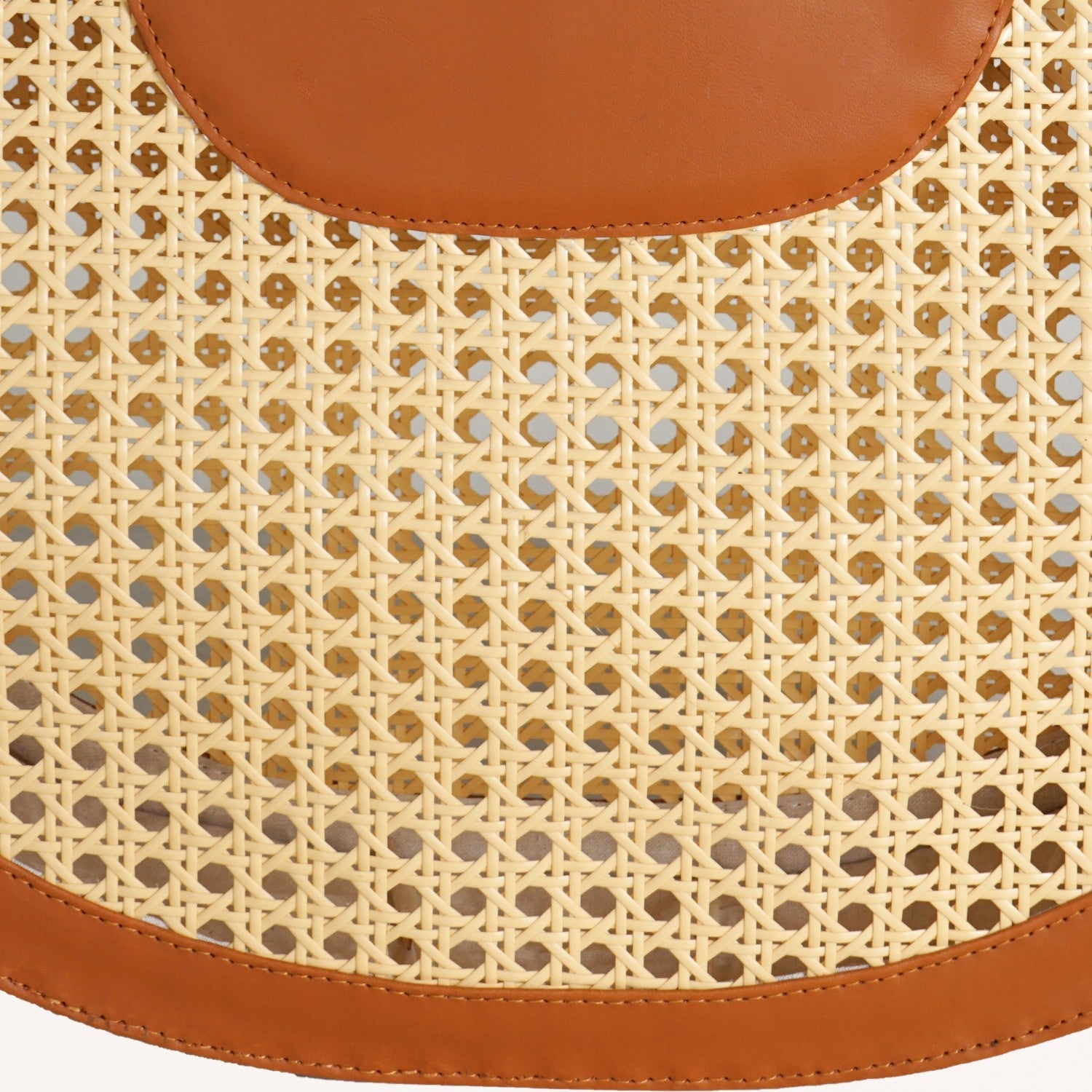 Rattan Tan Basket Tote Bag
