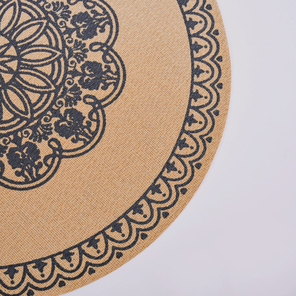 Boho Black Mandala Table Mat Set Of 6