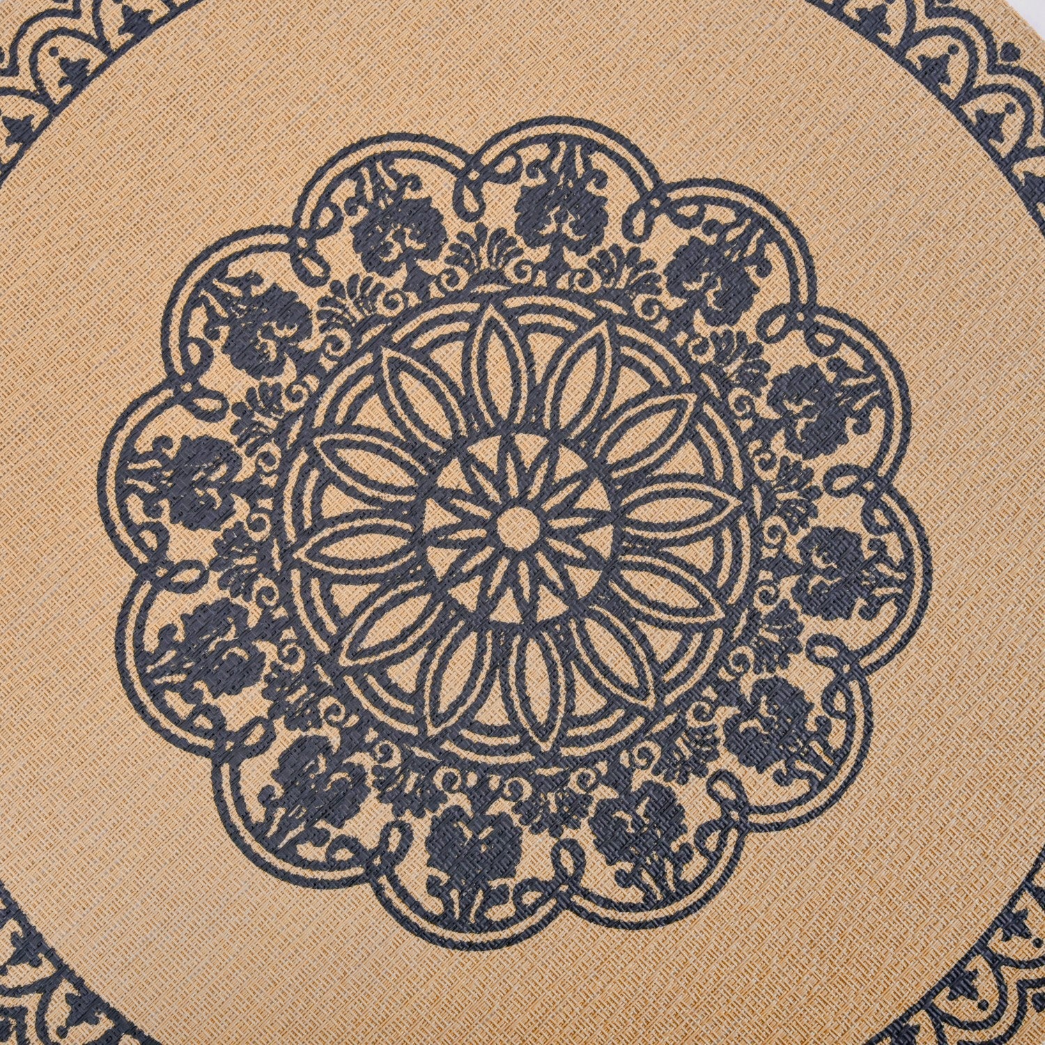 Boho Black Mandala Table Mat Set Of 6