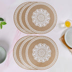 Boho White Mandala Table Mat Set Of 6