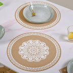 Boho White Mandala Table Mat Set Of 6
