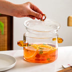Borosilicate Cooking Pot With Amber Handles 1600ml