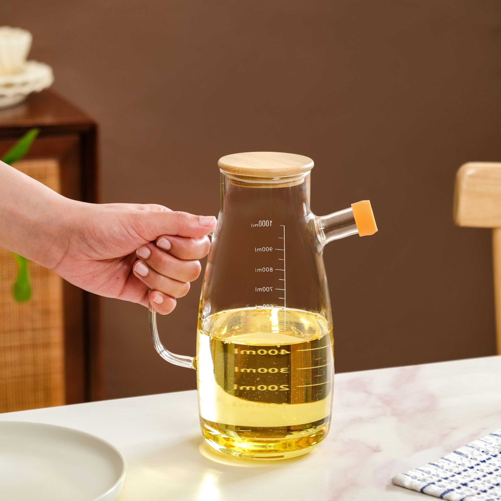 Borosilicate Glass Kitchen Oil Dispenser 1000ml